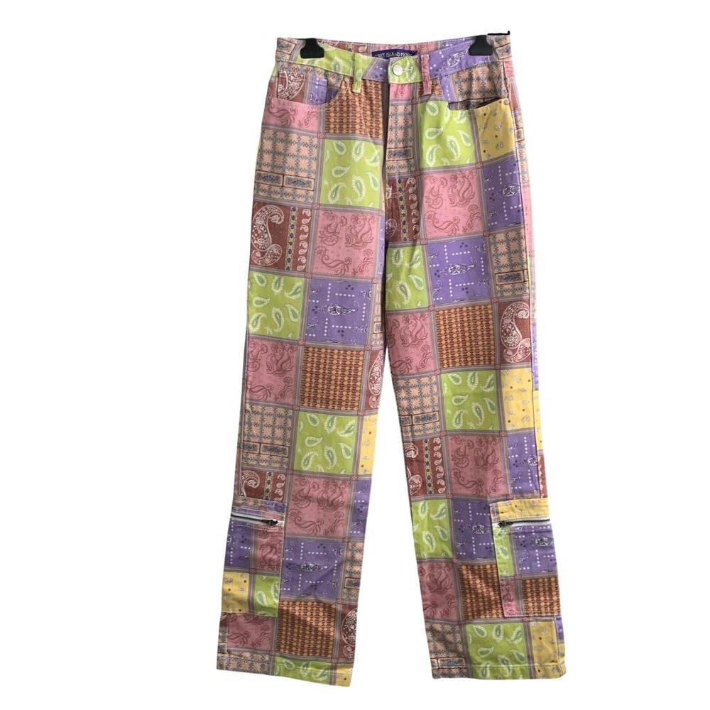 NWT Coney Island Picnic Y2K Patchwork Denim Cargo Pants